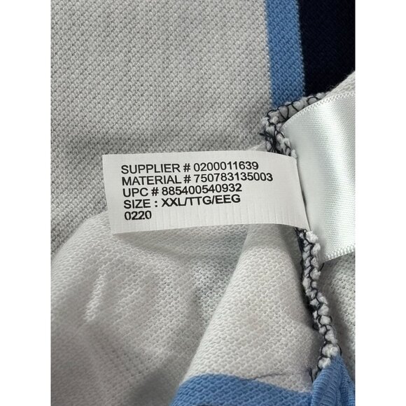 Chaps Mens Everyday Polo Shirt Blue & White Stripes XXL 100% Cotton - Picture 7 of 11